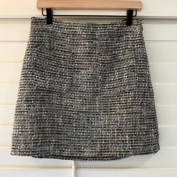 LOFT Dresses & Skirts - Ann Taylor LOFT Tweed Skirt - Black and White with hints of Purple and Green